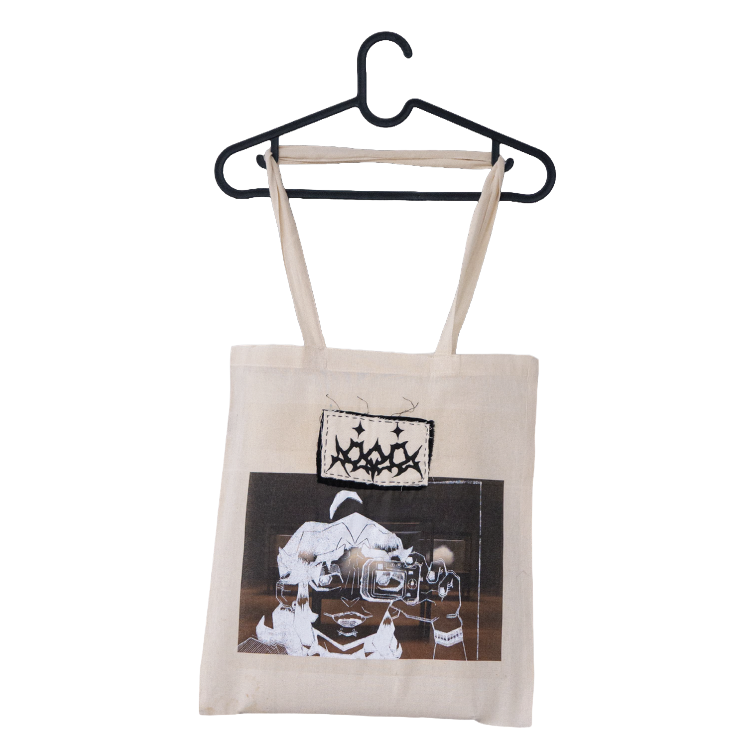 Stencil white tote bag
